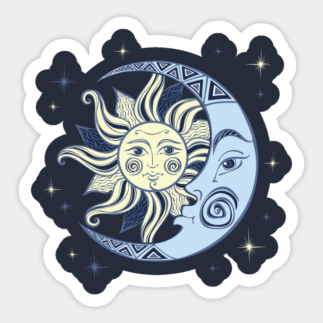 Sun and Moon Sun And Moon Sticker TeePublic